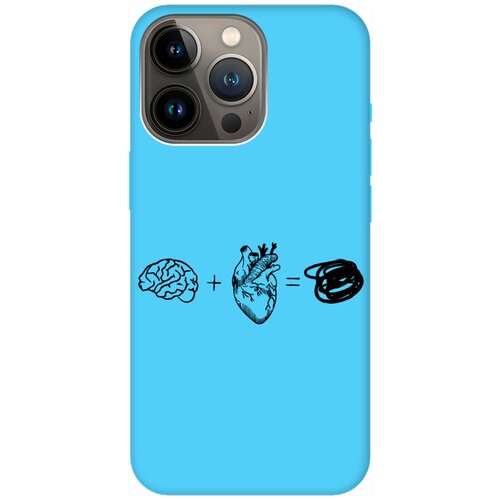 Силиконовый чехол на Apple iPhone 14 Pro / Эпл Айфон 14 Про с рисунком Brain Plus Heart Soft Touch голубой силиконовый чехол на apple iphone 14 эпл айфон 14 с рисунком brain plus heart soft touch голубой
