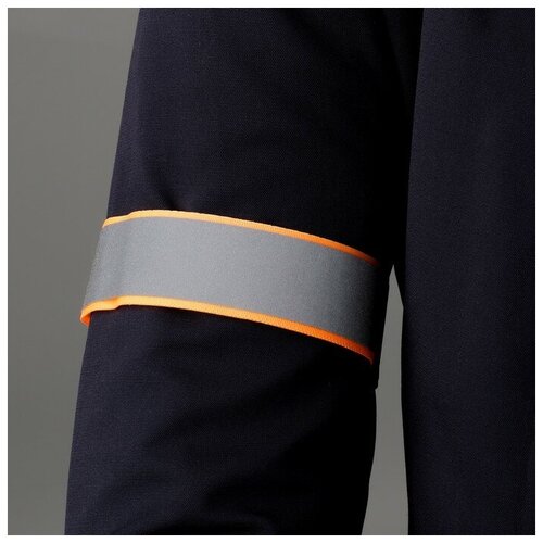 фото Повязка нарукавная светоотражающая, 41 см ? 3 см, цвет неоновый оранжевый mikimarket