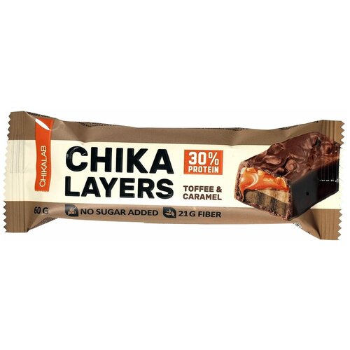 CHIKALAB Протеиновый батончик Chika Layers 60 гр (соленая карамель-арахис)