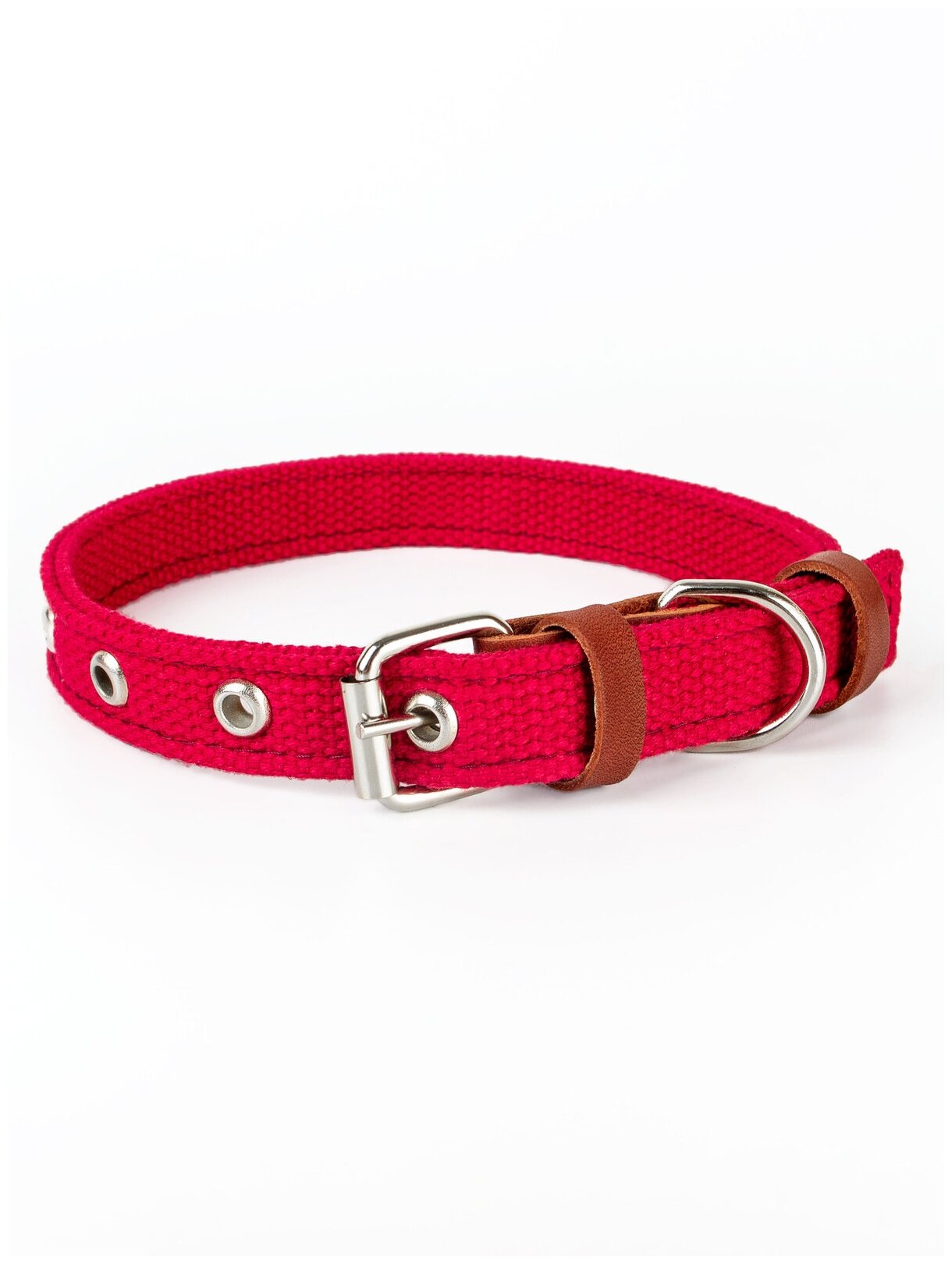 фото Ошейник брезент, двойной 20мм (33-45см), зооник, красный