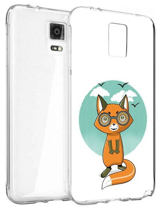 Чехол задняя-панель-накладка-бампер MyPads задумчивая лиса для Samsung Galaxy Note 4 противоударный