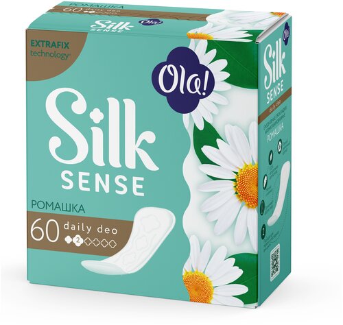 Ola! прокладки ежедневные Silk Sense Daily Deo Ромашка, 2 капли, 60 шт., ромашка