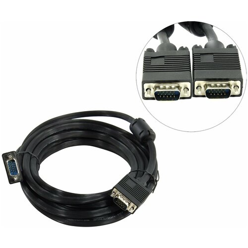 кабель 5bites vga 15m 15m apc 133 200 Кабель VGA - VGA, М/М, 5 м, фер, 5bites, чер, APC-133-050