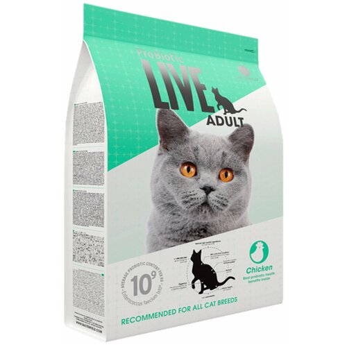 PROBIOTIC LIVE CAT для взрослых кошек с курицей (8 кг)