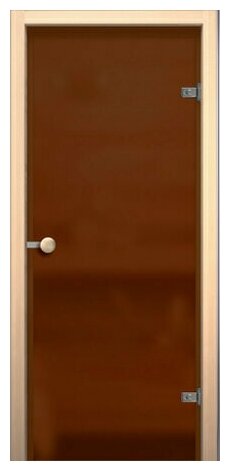 Стеклянная дверь для Сауны и Бани Кноб Е, Сатинато Бронза/П-2 Оливка