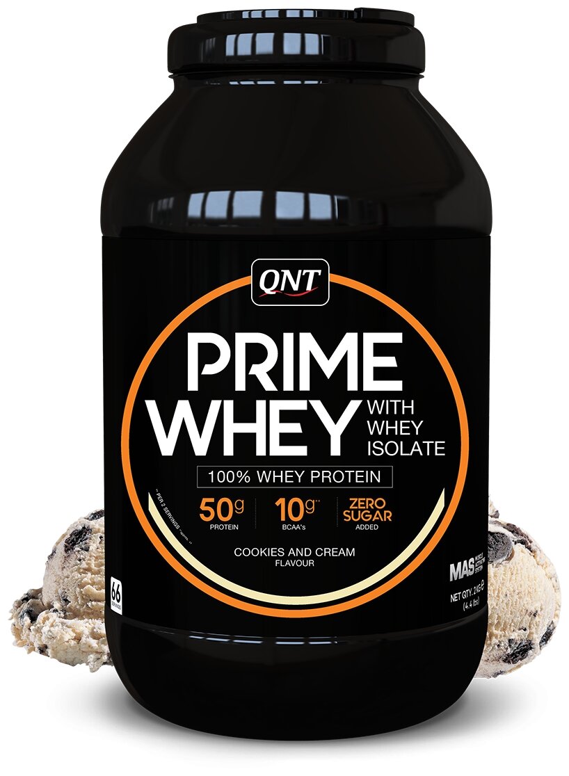 QNT Prome whey 2kg Cookies & Cream/ "Прайм Вэй" со вкусом печенье и крем 2кг