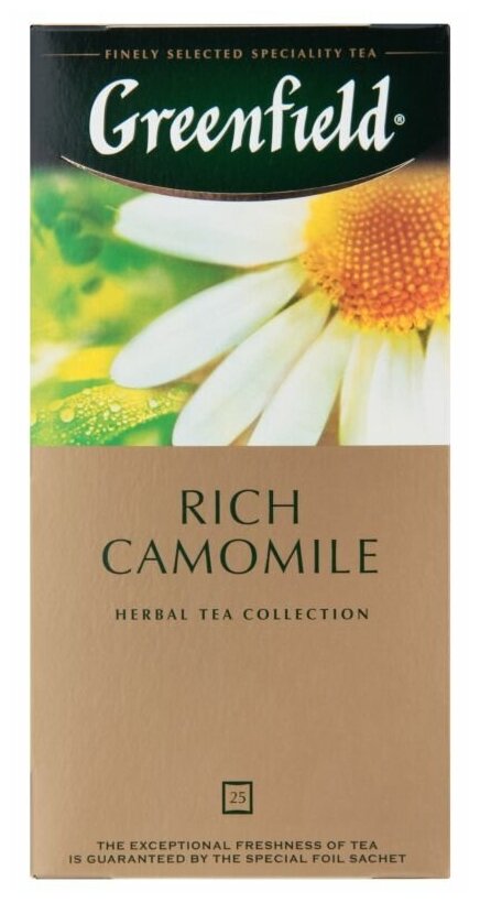 Greenfield чайный напиток на основе ромашки со вкусом и ароматом яблока с корицей Rich Camomile 2г*25п - фотография № 8