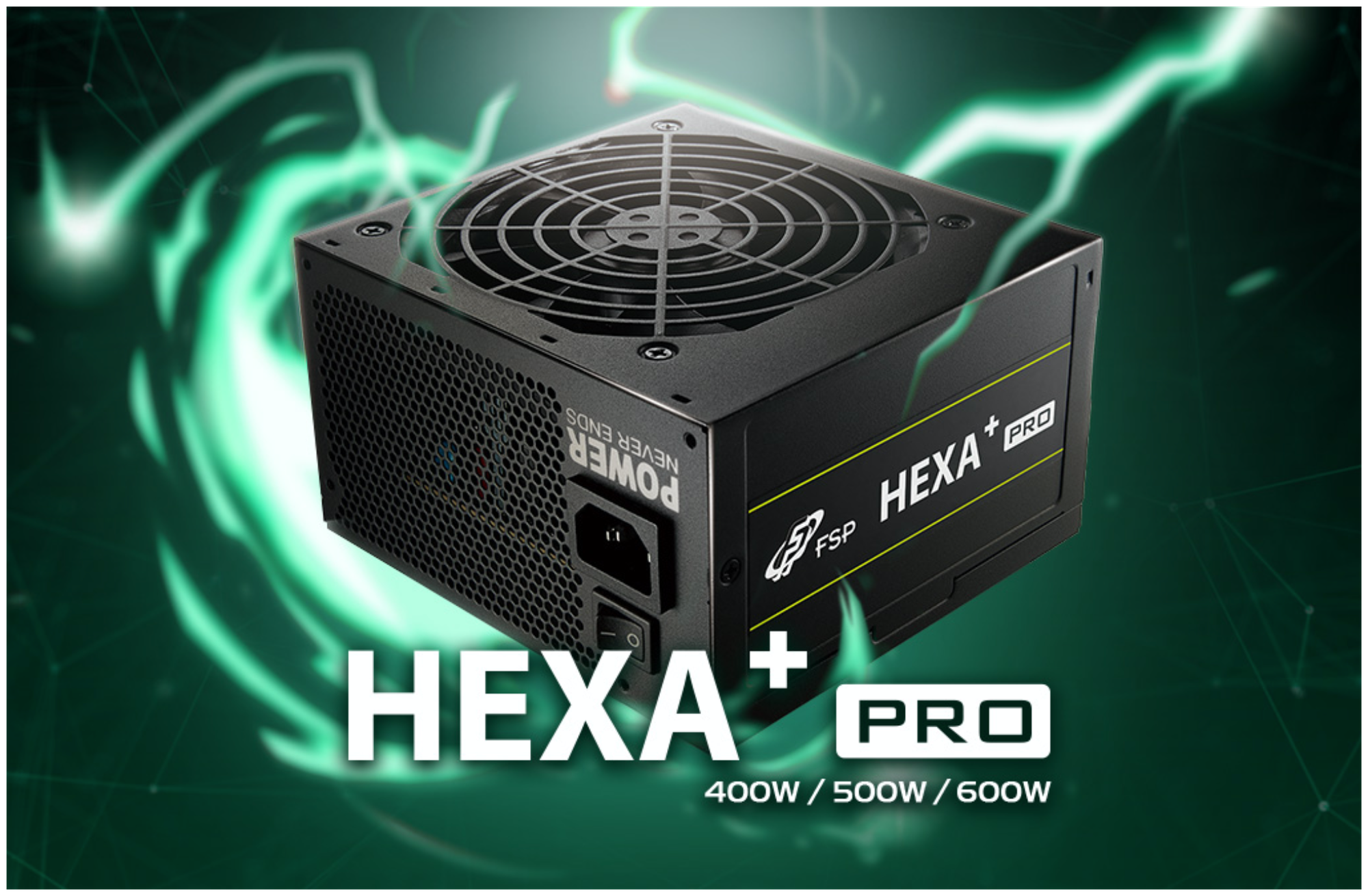 Блок питания FSP HEXA+ PRO 400W [PPA4006700] Мощность 400Вт Высокая энергоэффективность Для геймеров