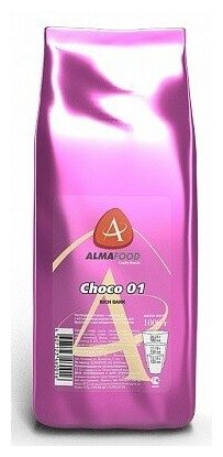 AlmaFood Rich Dark Choco 01 Какао напиток растворимый 1 кг пакет (461020)