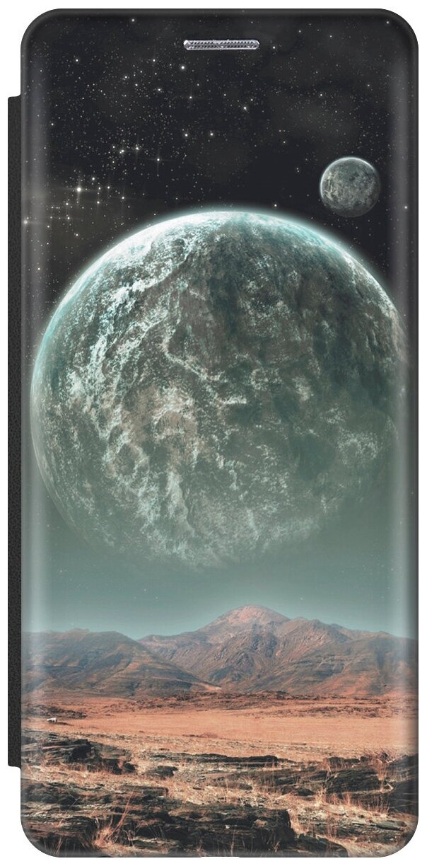 Чехол-книжка Пустыня и космос на Xiaomi Poco F3 / Сяоми Поко Ф3 черный