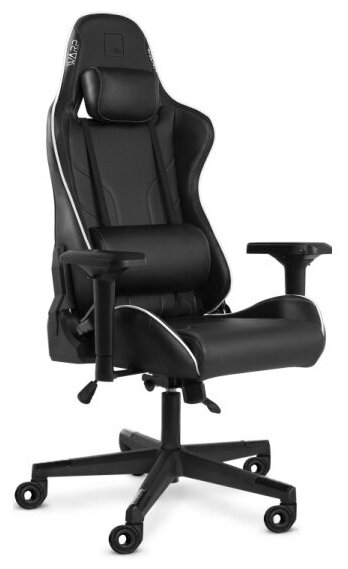 Кресло геймерское Warp Xn чёрное (карбон, экокожа, алькантара, регулируемый угол наклона, механизм качания)