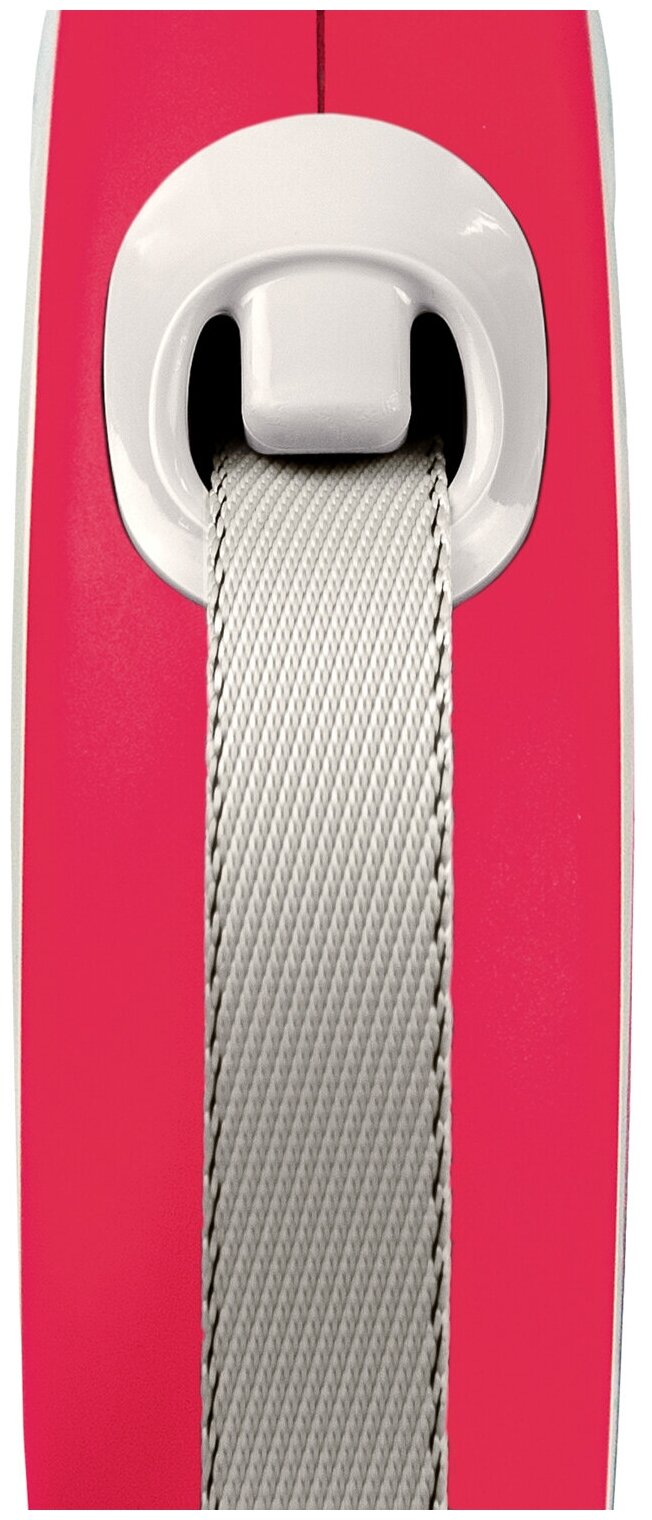 Рулетка Flexi коллекция New Line Comfort L (до 50 кг), 8 м, лента, серый/красный - фотография № 6