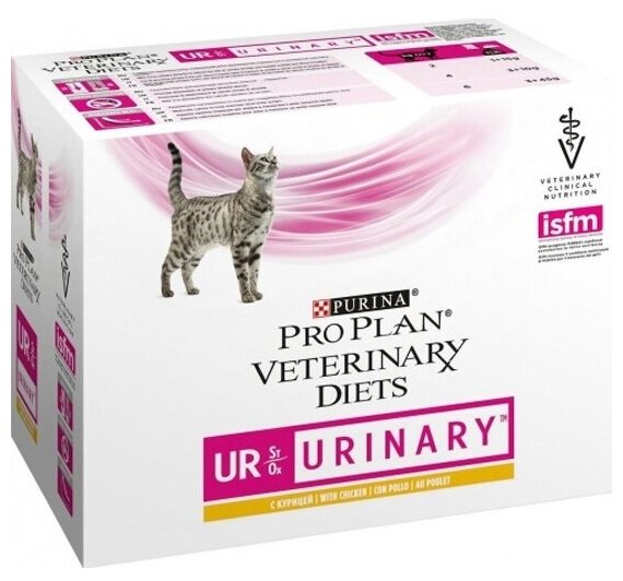 Влажный корм для кошек диетический PRO PLAN® VETERINARY DIETS UR St/Ox Urinary при болезнях нижних отделов мочевыводящих путей, Аппетитные кусочки в соусе, с лососем, 85г х 10 шт - фотография № 10