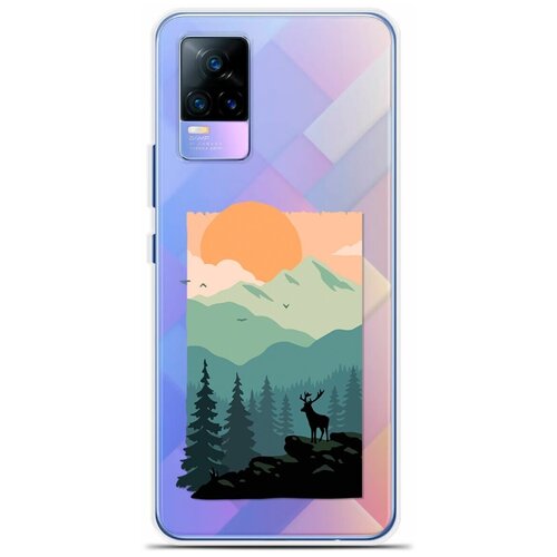 Силиконовый чехол на Vivo Y73 Закат / для Виво Ю73