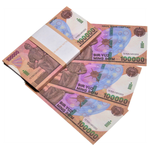Забавная пачка денег 100000 сум, сувенирные деньги для розыгрышей и приколов - изображение