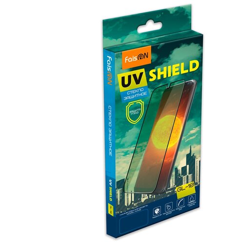 Противоударное стекло 2D FaisON GL-18 Shield для Apple iPhone 12 Pro Max (полное покрытие / УФ-защита) черный противоударное стекло faison gl 08 для apple iphone xs max iphone 11 pro max
