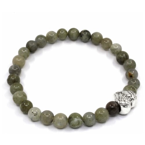 фото Handinsilver ( посеребриручку ) браслет из серого лабрадорита 6мм с сердцем