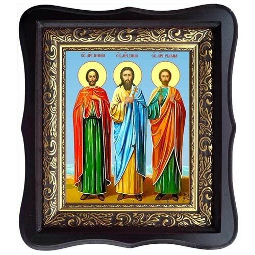 Инна, Пинна и Римма Новодунские мученики. Икона на холсте. икона святые инна пинна и римма в раме 8х11