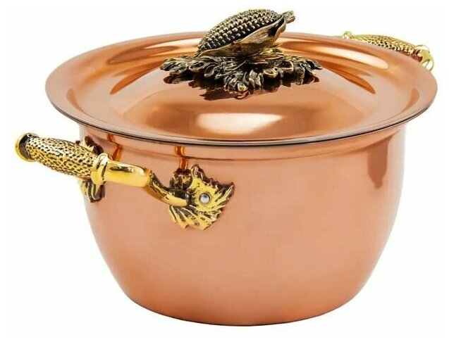 фото Кольчугинский мельхиор Медная кастрюля "КУКУРУЗА" 2 л (С72108/3)