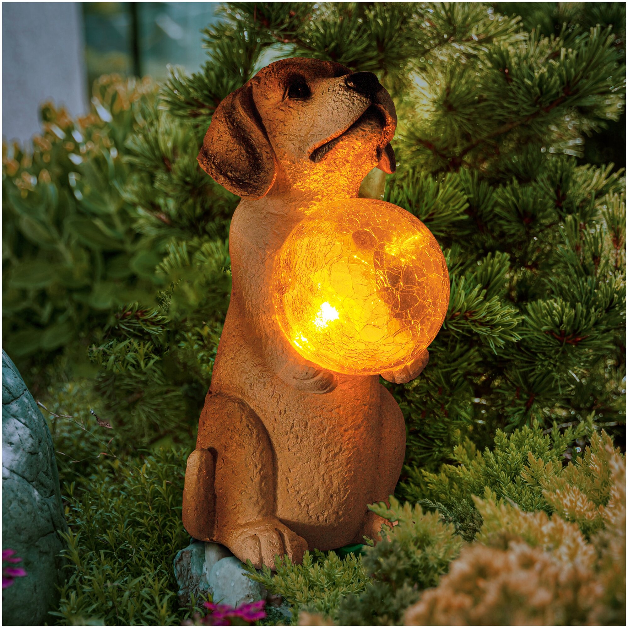 Светильник садовый ERASF22-11 «Золотистый ретривер щенок» 28см уличный на солнечн. батареях Эра Б0053356 - фотография № 2