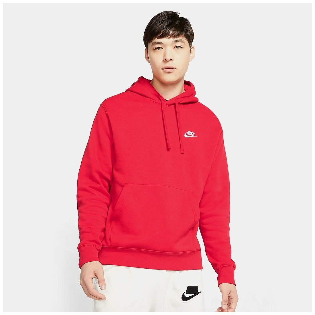 nike club fleece hoodie red