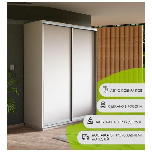 Шкаф-купе 2 дверный Express 120х220х60 см без зеркал Белый