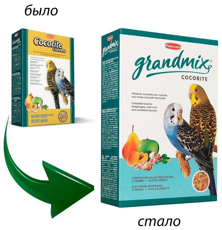 PADOVAN Grandmix Сocorite Основной корм для Волнистых попугаев 1кг