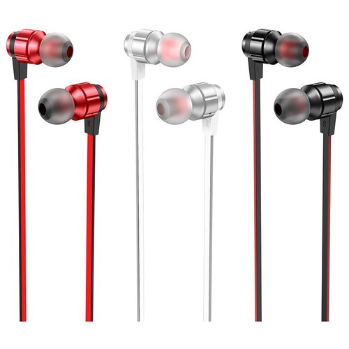 Наушники внутриканальные HOCO M85 Platinum пластик силикон микрофон кнопка ответа регулятор громкости кабель AUX цвет серебряный 55900₽