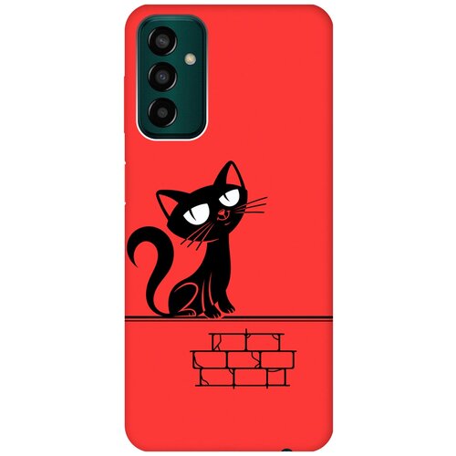 Матовый чехол Scratchy and wall для Samsung Galaxy M13 / Самсунг М13 с 3D эффектом красный матовый чехол scratchy and wall для samsung galaxy m13 самсунг м13 с 3d эффектом красный