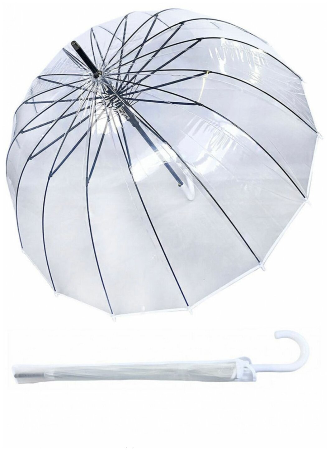Прозрачный зонт-трость