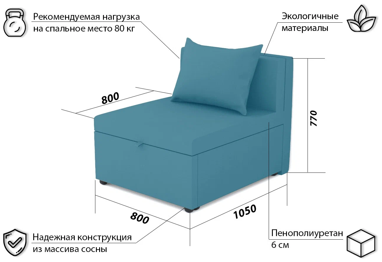 Кресло-кровать Некст EDLEN, emerald - фотография № 6