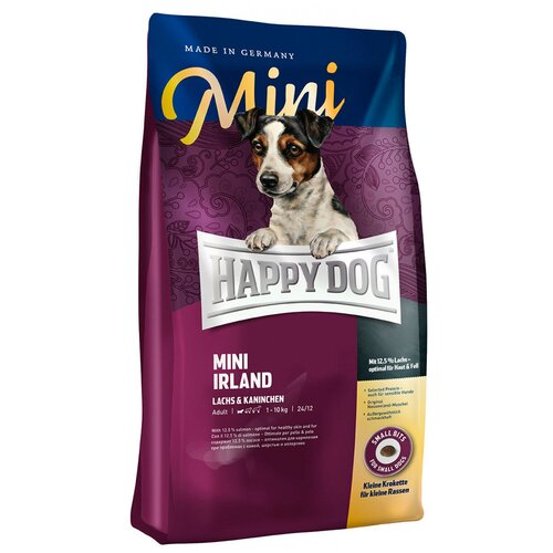 Сухой корм для собак Happy Dog Mini Irland, лосось, кролик 1 уп. х 1 шт. х 4 кг (для мелких и карликовых пород)