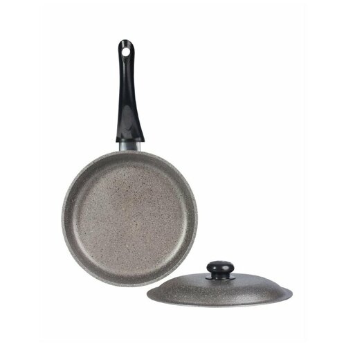 Сковорода антипригарная с крышкой Силумин Гранит 1,4л d240 (ГС24мpк)