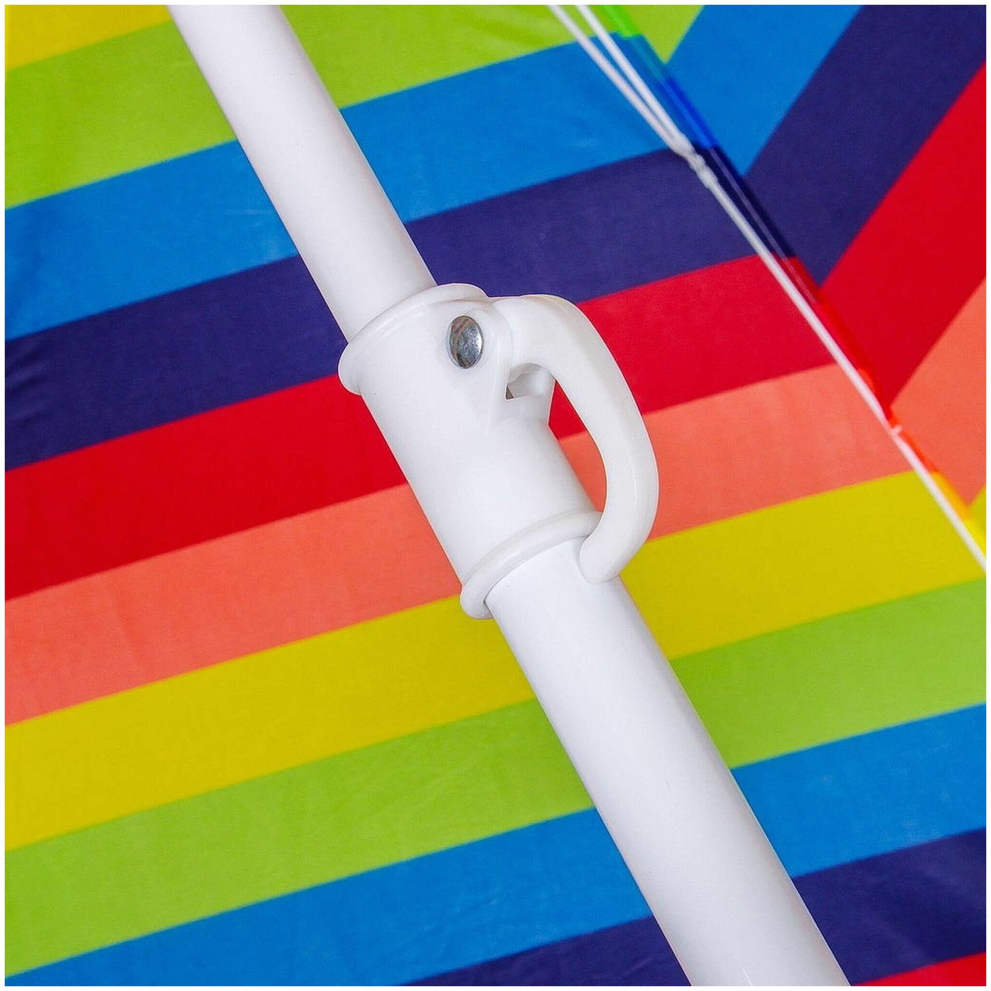 Зонт пляжный 200 см, с наклоном, 8 спиц, мет-л, Разноцветные полоски, LG08 - фотография № 4