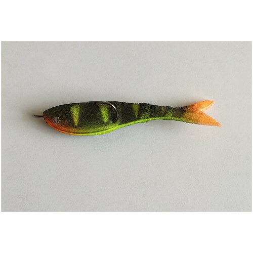 Рыбка поролоновая перфорированная 5 штуп УФ 6 см крючок 4 цвет оранжевый желтый черный 776₽