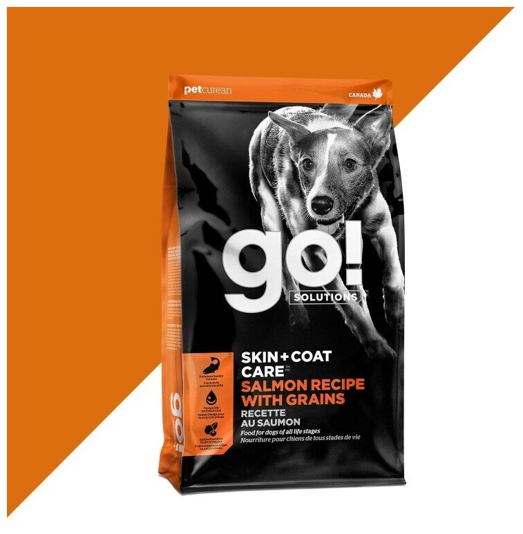 GO! SOLUTIONS SKIN & COAT CARE монобелковый для собак и щенков всех пород с лососем и овсянкой (11,3 кг)