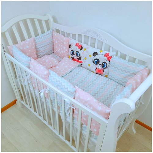 фото Комплект бортиков в детскую кроватку с одеялом mamdis для новорожденных и малышей mam.dis