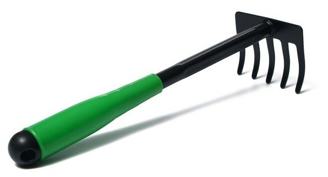 Грабли, длина 30 см, пластиковая ручка, зелёные - фотография № 2