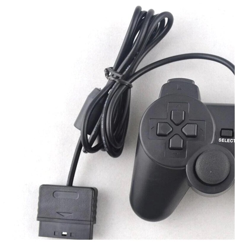 Геймпад/джойстик/контроллер игровой проводной для консоли/приставки PS2 вибрационный черный