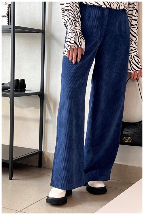 Вельветовые брюки с карманами Ennergiia AW23-VB11 Синий 44