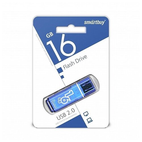 Флэш USB 16Gb Smart Buy Glossy series Blue