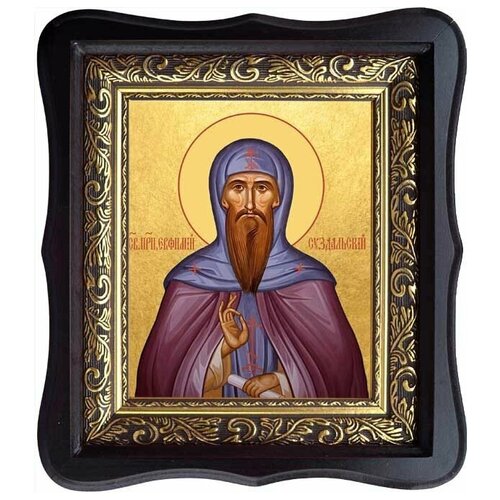 евфимий новгородский преподобный архиепископ икона на холсте Евфимий Суздальский преподобный. Икона на холсте.