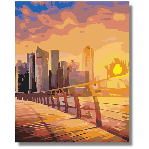 Картина по номерам  Закат в городе  холст на подрамнике 40х60 картина по номерам leo закат в городе на холсте на подрамнике 40х50