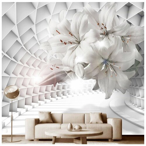Фотообои на стену флизелиновые 3D Модный Дом Цветочный тоннель 300x280 см (ШxВ)