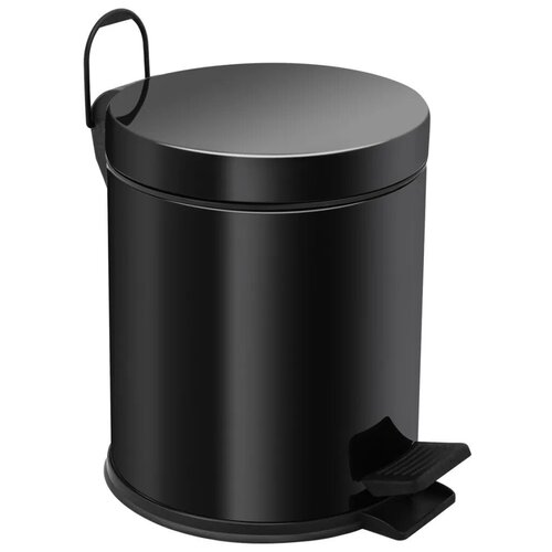 Мусорное ведро Berges Wasserhaus 5 л, с педалью, микролифт, черное
