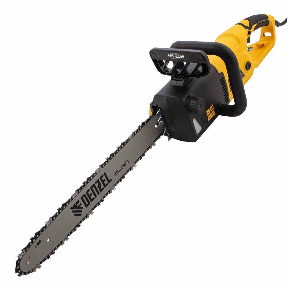 фото Пила цепная электрическая EDS-2200, 2.2 кВт, продольная, шина 45 см, шаг 3/8, паз 1.3 мм, 62 звена Denzel