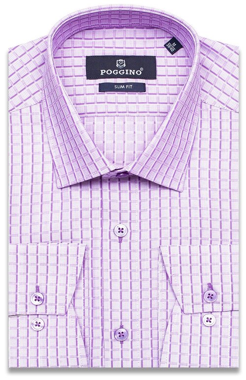 Рубашка POGGINO, размер (48)M, фиолетовый