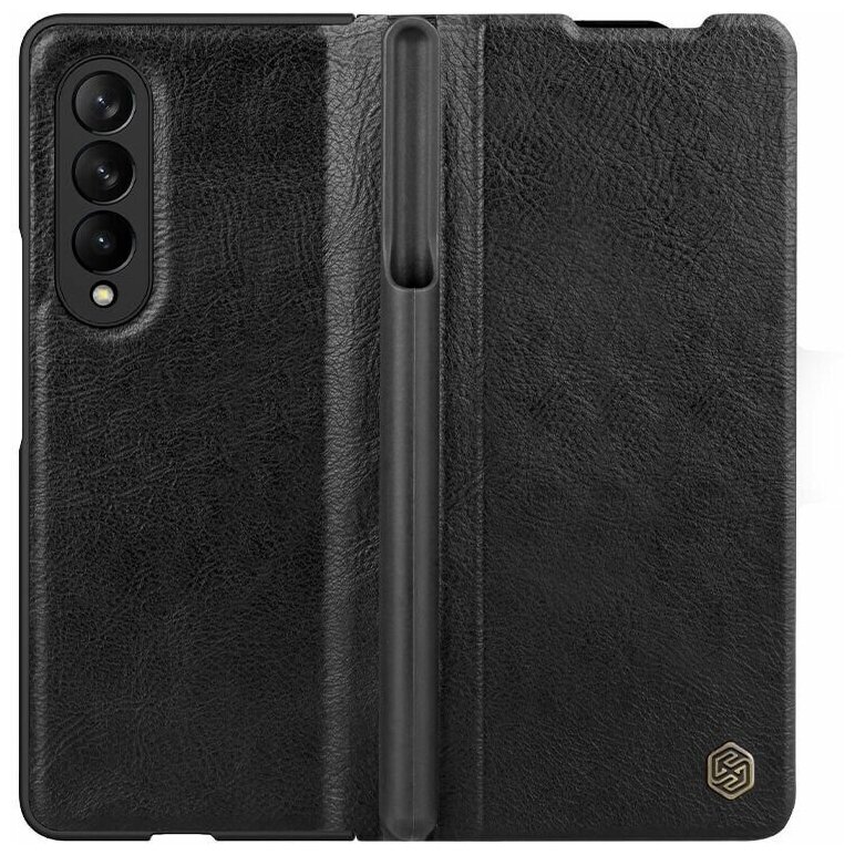 Кожаный чехол-книжка Nillkin Leather Qin для Samsung Galaxy Z Fold 3 черный