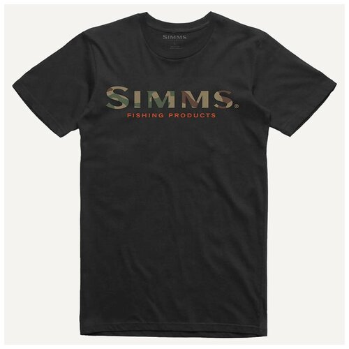 Simms Футболка Logo T-Shirt black, Мужской, S активный отдых