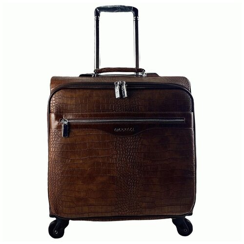 фото Чемодан пилот экокожа impreza коричневый крокодил 47х41х23 см/44л/3,3 кг (s )